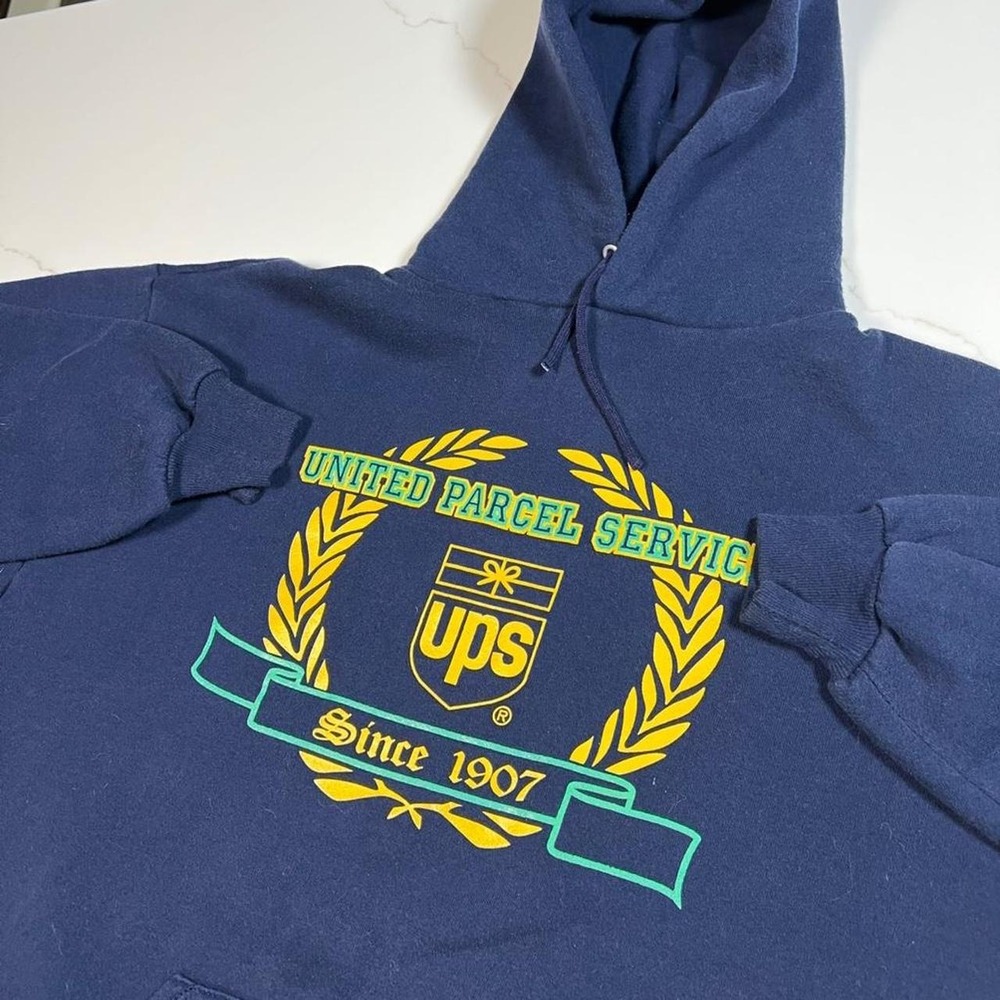 Vintage 90s UPS United States‎ postal service heavyweight graphic hoodie parody